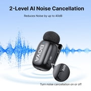 BOYA Mini 2 Wireless Lavalier Microphone for iPhone/Android, 328 FT, AI Cancelling, 30 H, Plug & Play, Lavalier Microphone for Tiktok, YouTube, Streaming, Gray