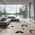 thumbnail image 2 of ODIKA 8'x10' Beige Brown Modern Abstract Geometric Washable Area Rug Contemporary Minimalist Scattered Circles Ovals Non-Shedding, Easy Care, for King Size Bedroom Under Bed, Master Suite, 2 of 7