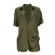 thumbnail image 5 of VISgogo Traje de ocio de verano para mujer, Color sólido Solapa suelta Manga corta Camisa con bolsillo de un solo pecho Tops + Conjunto de pantalones cortos con cordón VISgogo moda, 5 of 9