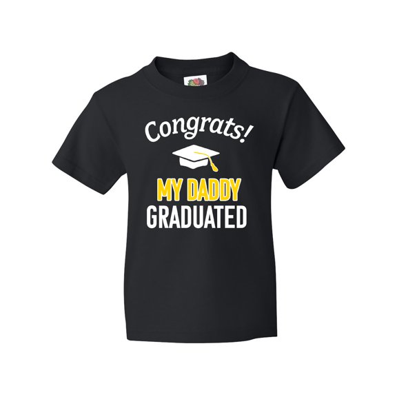 Inktastic Congrats My Daddy Graduated with cap Youth T-Shirt