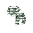 thumbnail image 3 of Canrulo Dinosaur Newborn Infant Baby Boy Clothes Set Long Sleeve Sweatshirts Tops Pants Outfits Green 12-18 Months, 3 of 7