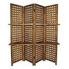 4-Panel Room Divider with 2 Shelves