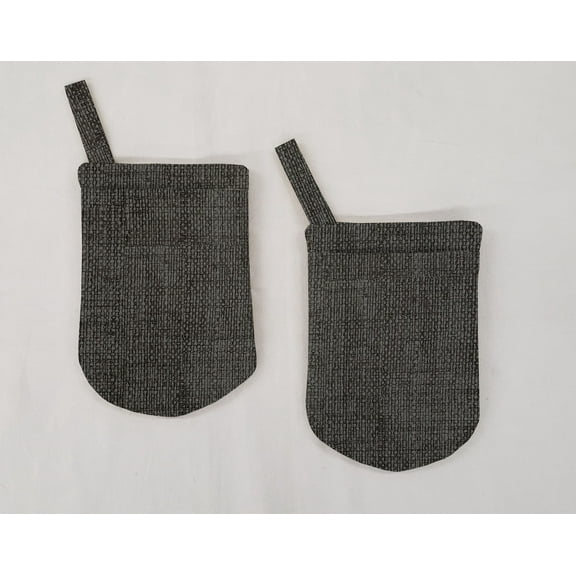 Faux Burlap Oven Mitts (Set Of 2) by Penny's Needful Things (Black/Gray)