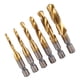 thumbnail image 4 of Macho De Roscar 6 Piezas Brocas Y Brocas HSS Recubiertas Métricas M3-M10 1/4", 4 of 7