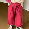 thumbnail image 5 of biudgviw Toddler Infant Cargo Pants Trendy Elastic High Waisted Hiking Pants Baby Girls Boys Outdoor Jogger Pants with Pockets, 5 of 6