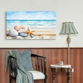 thumbnail image 2 of Beach Wall Decor Seaside Conch Rustic Landscape Ocean Canvas Art Wall Decor For Bedroom Livingroom Office, 2 of 7