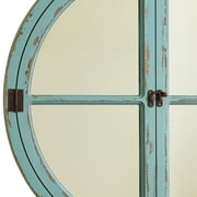 Park Designs Sea Green Round Window Wood Mirror 27.75H