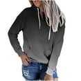 thumbnail image 2 of Dasayo Women's Sweatshirts and Hoodies Black Lightweight Long Sleeve Drawstring Gradient Color Hoodies Women Blouse L, 2 of 4