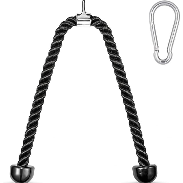 Stanz (TM) 36" (90CM) Heavy Duty Tricep Rope Pull Down Fitness Cable Attachment Nylon Rope with Hook
