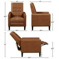 thumbnail image 4 of Faux Leather Recliner Sofa Modern Adjustable Back & Footrest Living Room Brown, 4 of 12