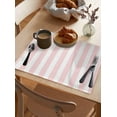 thumbnail image 3 of Placemats Set of 6, Cotton Linen Heat Resistant Table Mats Non-Slip Washable Pink Striped Placemat for Holiday Banquet Dining Kitchen Table Decor, 3 of 6