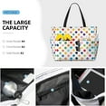 thumbnail image 3 of PISONIC Large Beach Travel Bag for Women, Colorful Polka Dot Printed Waterproof Sandproof Tote Bag with Zipper for Beach Vacation Travel Gym, 3 of 7