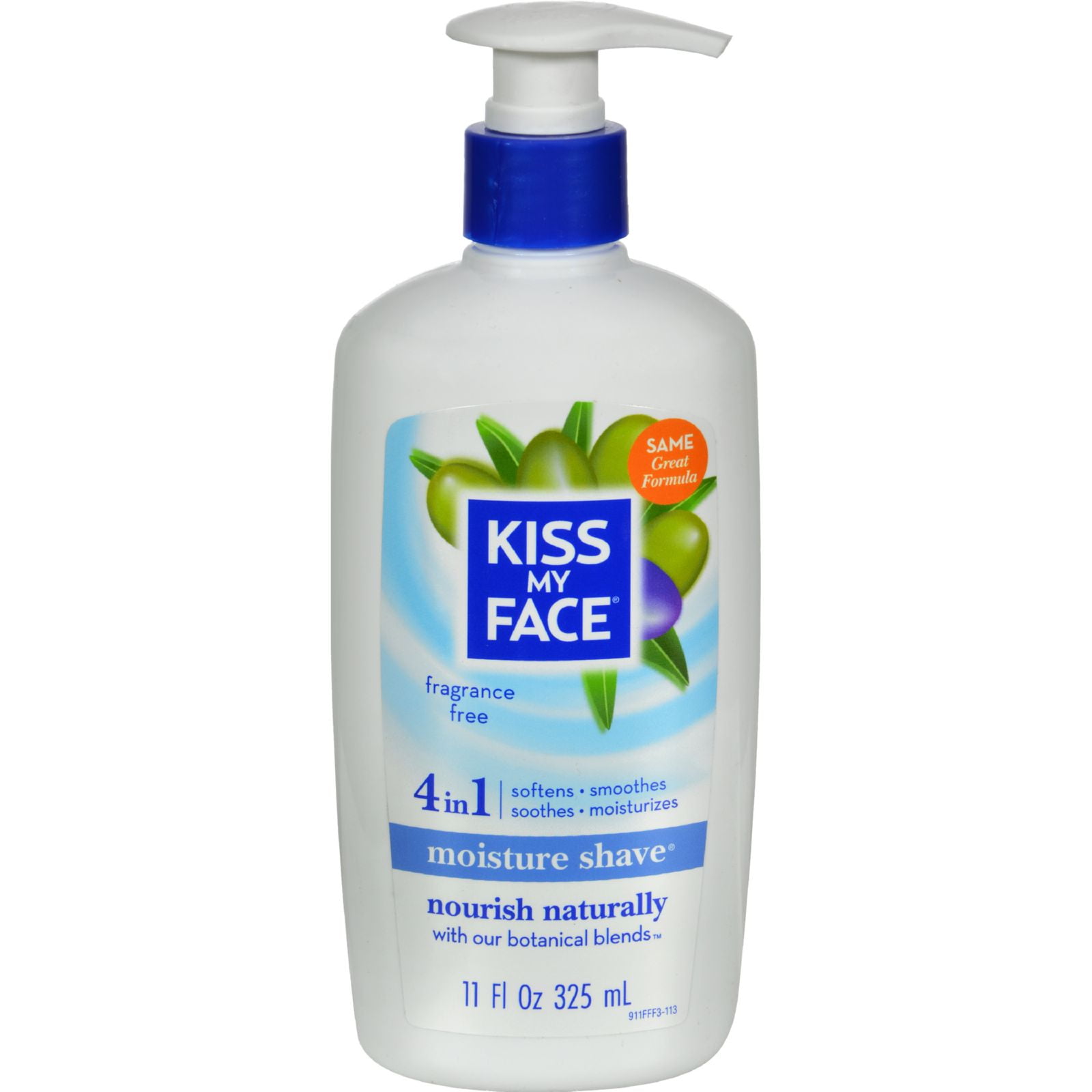 Kiss My Face Moisture Shave Fragrance Free 11 Ounce, Pack of 2