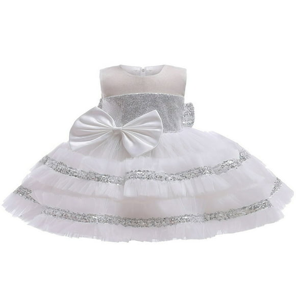 EIMELI Flower Girl Lace Dress Pageant Kids Christmas Party Dresses Wedding Baptism Christening Tutu Gown 1-2 Years