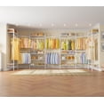 thumbnail image 4 of Timate L3 L Shape Garment Rack Heavy Duty Clothes Rack for Hanging Clothes, Expandable  Pipe Wall Mounted Clothing Rack, Adjustable Corner Closet Wardrobe Closet Kit Closet Systems, White, 4 of 13