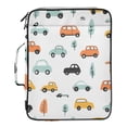 thumbnail image 2 of Haosy Accordion File Organizer Zipper Binder 500 Sheet 6-Tab Expanding File Folder Multi-Pocket 1.2 Inch 3 Ring Cartoon Cars and Tree, 2 of 7