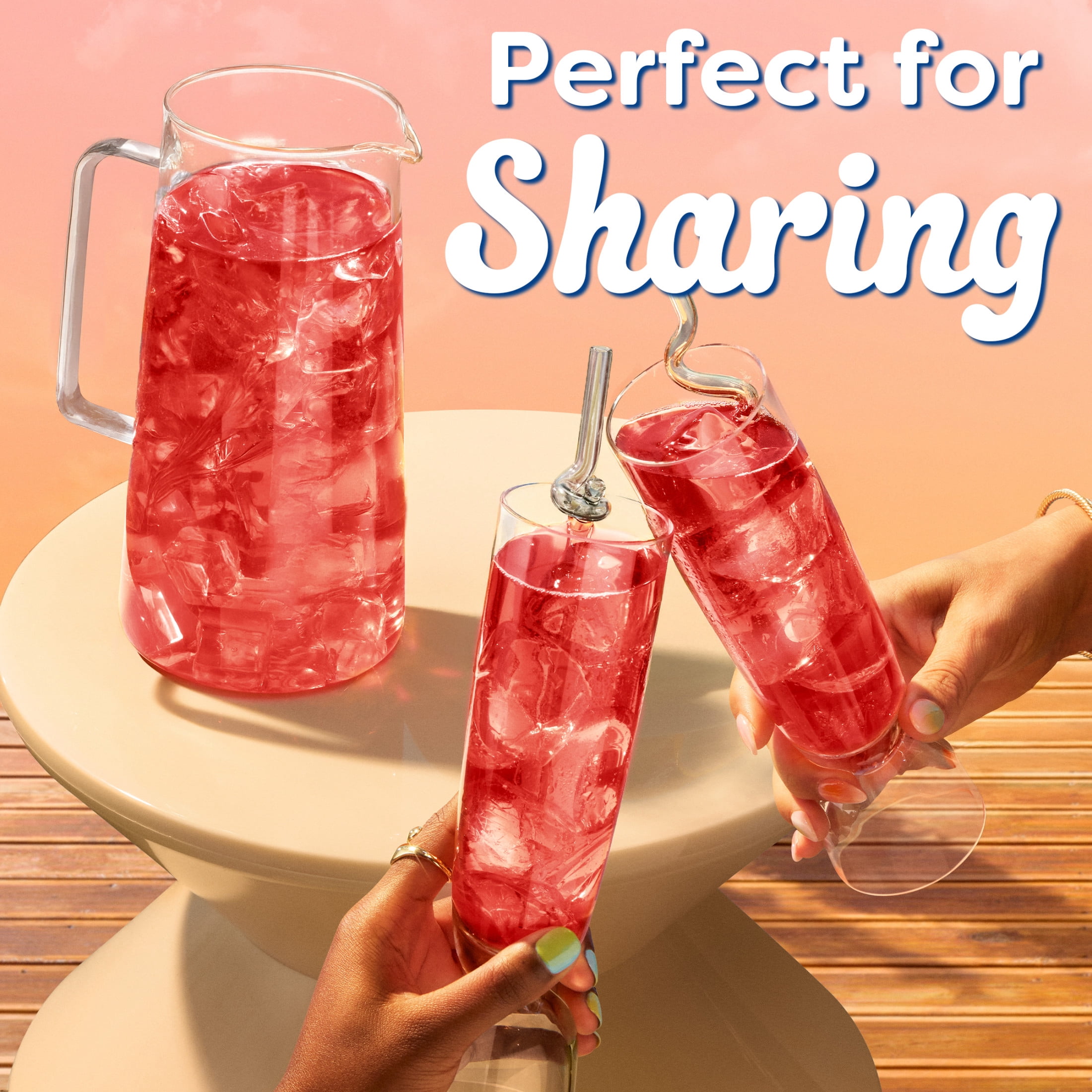 Crystal Light Drink Mix, 6 Pitcher Packets, for Flavorful Hydration and Shareable Refreshment, Strawberry Orange Banana artificial flavor, Zero Sugar, Low Calorie, 2.4 oz