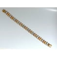 thumbnail image 2 of 1.50CT DIAMONDS BAR LINKED TRI-COLOR 18KT GOLD BRACELET SATIN BRUSH FINISH, 2 of 9