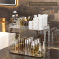 thumbnail image 3 of Desktop Storage Rack, Household Bedroom, Cosmetics Storage, Bathroom, Kitchen, Transparent Double Layer Storage Rack,B, 3 of 5