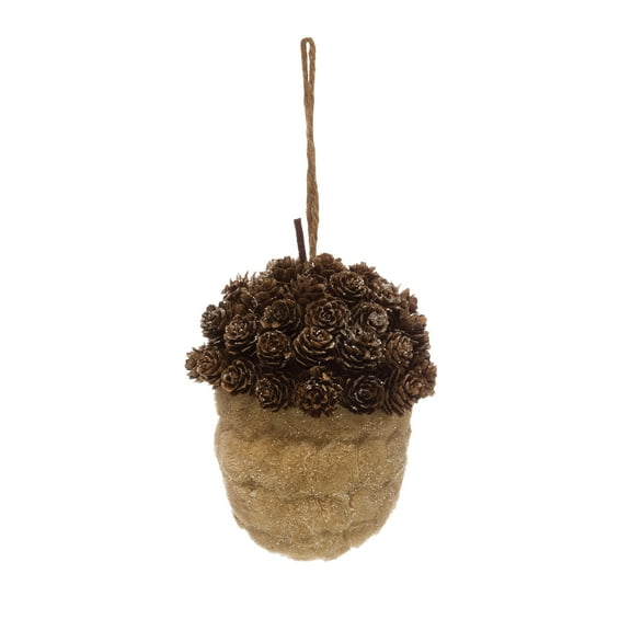 Creative Co-Op Sisal Acorn Ornament with Pinecone Accent