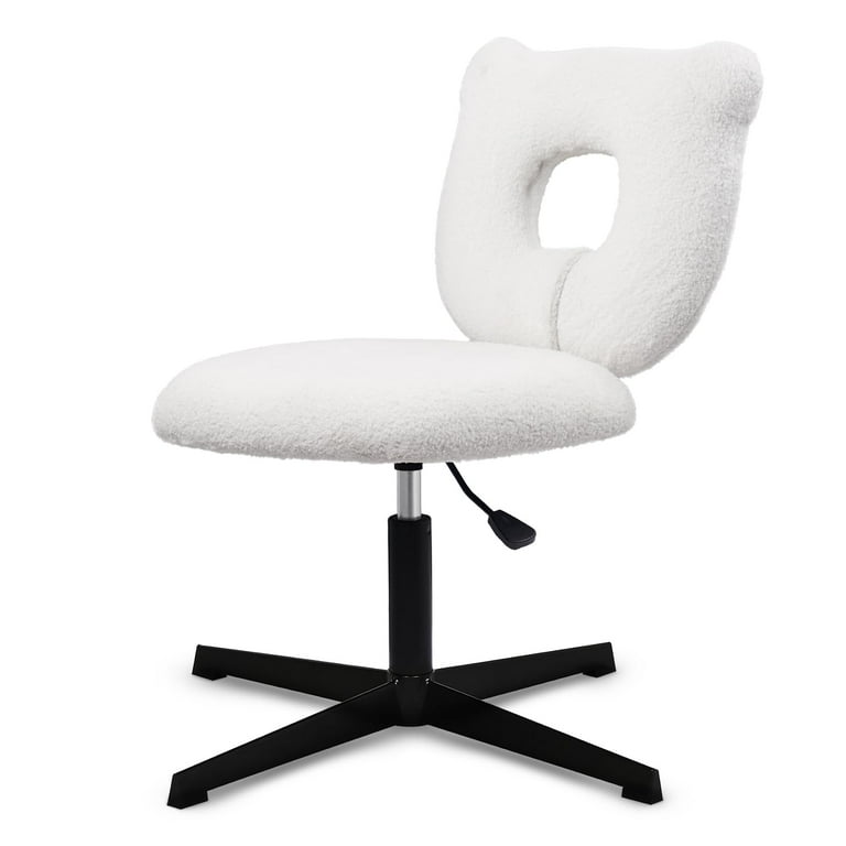 CLATINA Armless Small Fabric Office Desk Chair, Ergonomic Modern