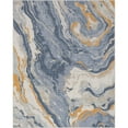 thumbnail image 2 of Well Woven Abstract Harmony Modern Stripes Pattern Blue Gold Flat-Weave Easy to Clean 9'10" x 13' Area Rug, 2 of 7
