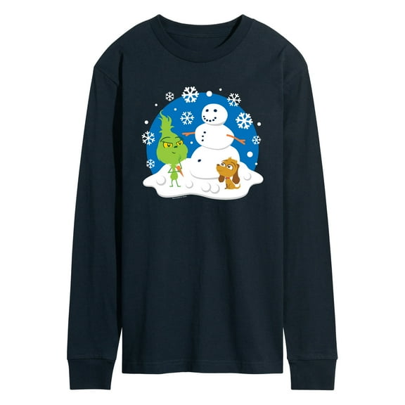 Dr. Seuss The Grinch - Christmas - Snowy Scene Little Grinch & Little Max - Men's Long Sleeve T-Shirt
