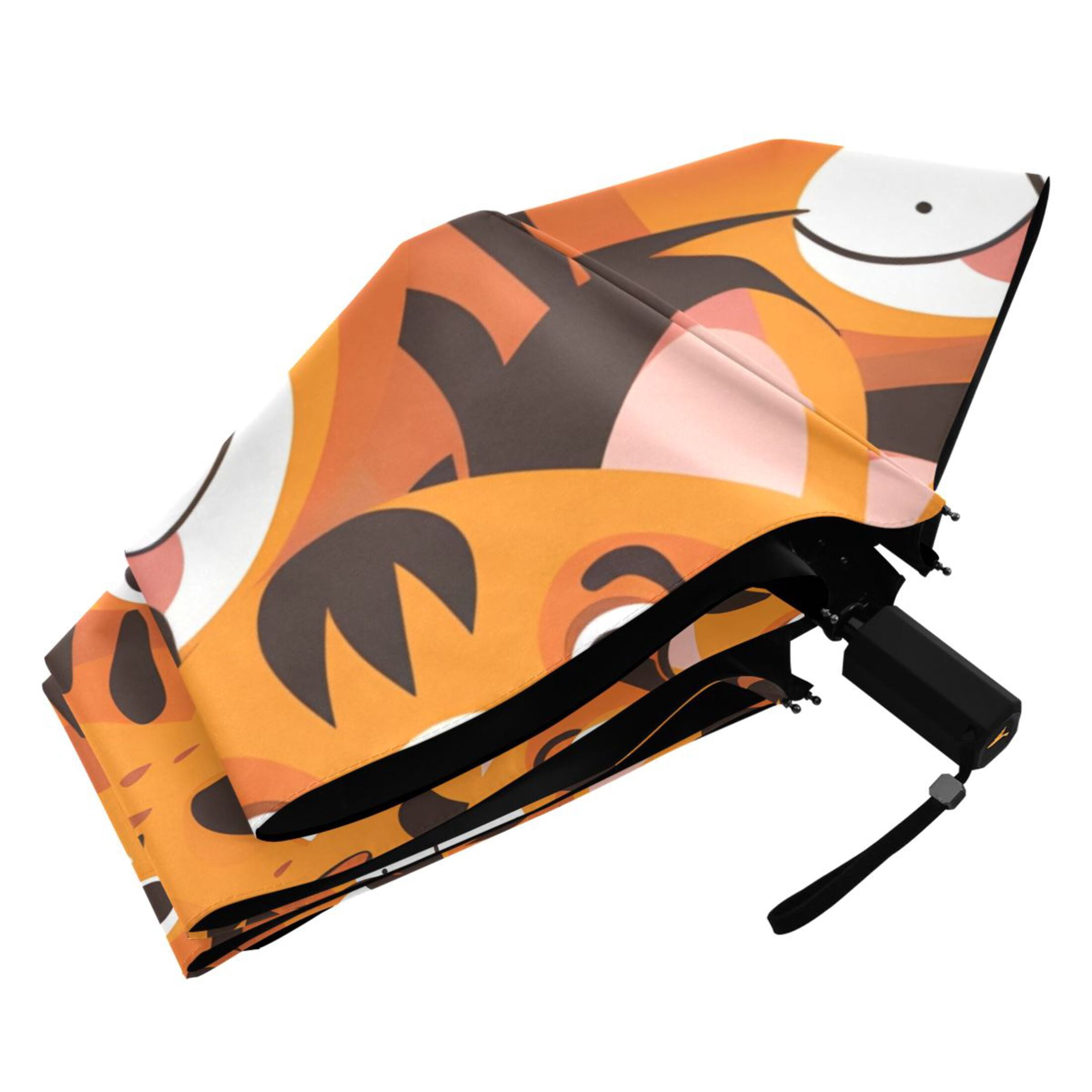 Cute Baby Tigers Compact Sun Umbrella Windproof Travel Umbrellas for Rain Strong Portable UV Protection