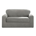 thumbnail image 4 of SureFit  Cedar Stretch Textured 2 Piece Loveseat Slipcover - 40x73 Gray, 4 of 7
