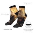 thumbnail image 6 of Rateoe Lakeside Flower Field Cat Pattern Quarter Crew Socks,Toe Seamed Ankle Socks,Cotton Cushioned Breathable Athletic Crew Sports Socks, 6 of 7