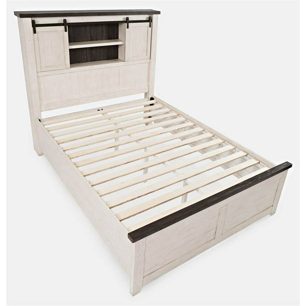 Jofran Madison County Barn Door Bed In, Vintage White Wood Bed Frame