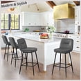 thumbnail image 2 of Dycanpo 26”H Bar Stools Set of 3, Double-Layer Upholstered, for Home Kitchen, Grey, 2 of 7