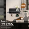 thumbnail image 2 of Rebee Vision Small Pine Wood Key Holder Wall Mount - Mini Key Holder for Wall with Shelf & 4 Hooks (Black, 11inch), 2 of 6
