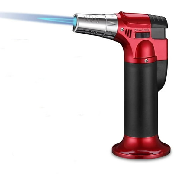 Butane Torch Refillable Kitchen Torch Lighter with Adjustable Flame Safety Lock for BBQ Grilling Baking Creme Brulee Resin Art