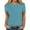 Light Blue A, variant on Ashirexll Women's T-shirts, Short Sleeve Tops for Women, Women's Fashion Solid Short Sleeve Blouse Round Neck T-Shirt Casual