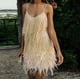 thumbnail image 2 of Vestido de fiesta Odeerbi ODB186425 Lentejuelas Pluma sin Mangas para mujer, 2 of 9