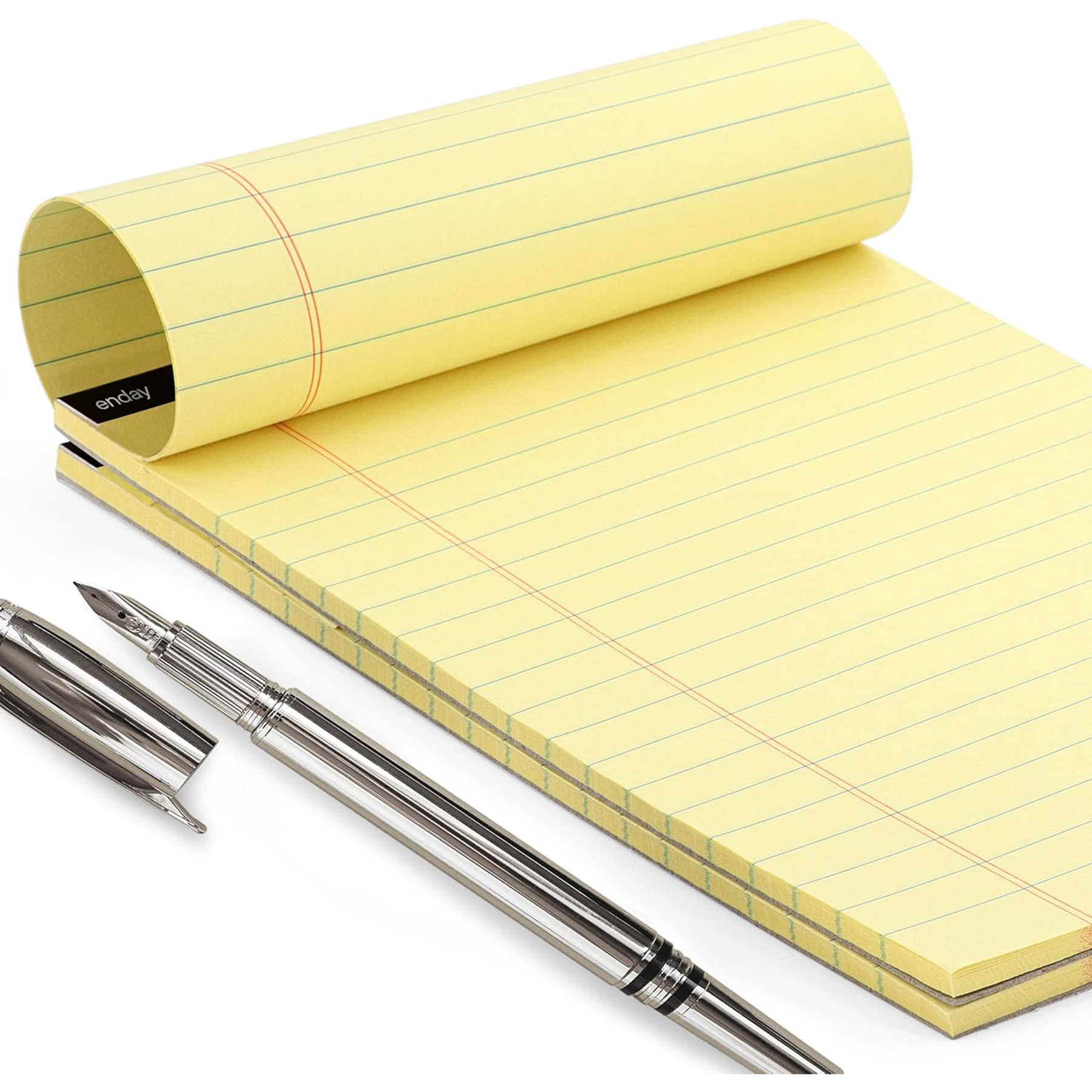 enday Legal Pad, 8-1/2" x 11", 50 Sheets, Canary, Pack of 12