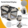 thumbnail image 2 of Dkelincs 24 inch Collapsible Dog Crate Small Foldable Kennel Travel Cat Dog Carrier with Mesh Windows, Beige, 2 of 8