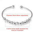 thumbnail image 5 of Womens 925 Sterling Silver Bead Ball Love Cuff Bangle Bracelet, 5 of 9