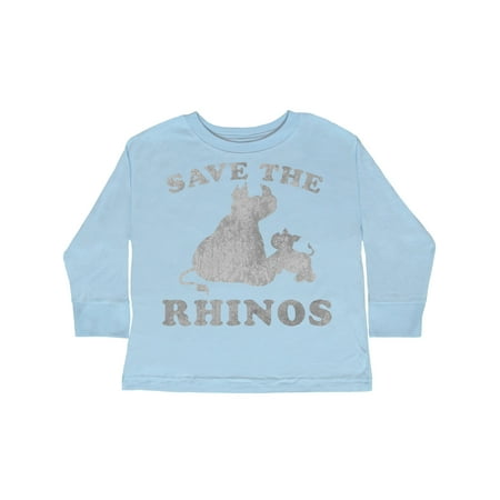 

Inktastic Save the Rhinos with Cute Rhinos Gift Toddler Boy or Toddler Girl Long Sleeve T-Shirt