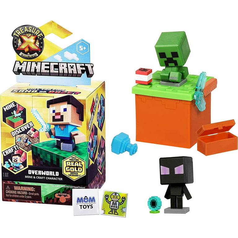 Treasure X Minecraft - Overworld Unboxing Adventure Single Pack Bundle -  Styles May Vary with 2 My Outlet Mall Stickers 