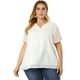 thumbnail image 3 of Women's Plus Size Blouses Pin Dots Round Neck Cute Basic Top White 4X, 3 of 7