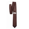 thumbnail image 4 of Jacob Alexander Men's Woven Dotted Motif Grid Pattern Slim 2.5 inch Width Neck Tie - Blue Copper, 4 of 7
