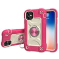 thumbnail image 2 of for iPhone 11 Case with Ring Stand, Heavy Duty Military Grade Rugged Shockproof Silicone Rubber Magnetic Kickstand Holder Case for Women Girls For iPhone 11, Rose, 2 of 6