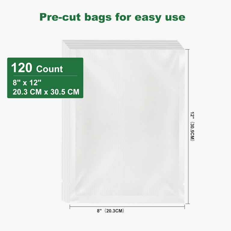 Quart Vacuum Seal Bags, BPA-Free for Food Storage and Sous Vide, 120 Count