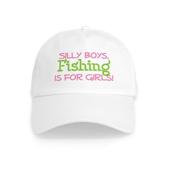 CafePress - FISHING IS FOR GIRLS Cap - Adjustable 100% Brushed Unisex Casual Cotton Baseball Cap, Beige, 1