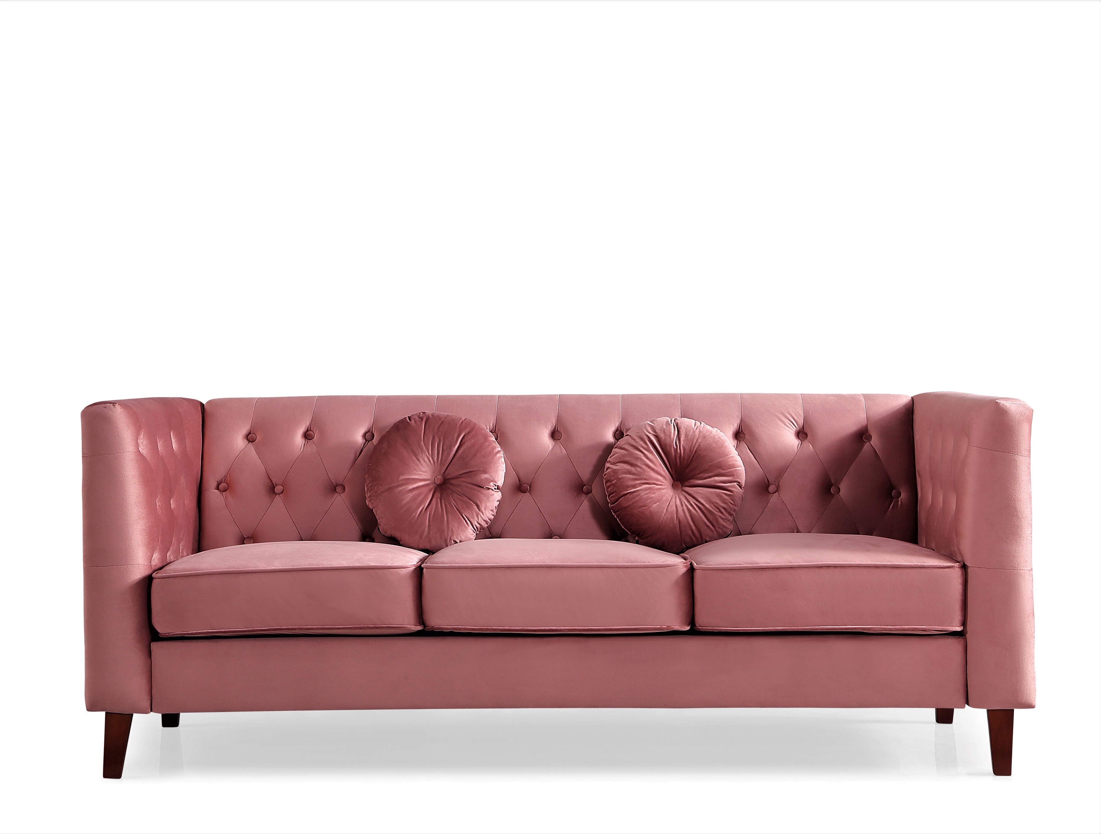 Uspridefurniture Fancher Kittleson Velvet Classic Sofa -Pink