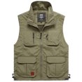 thumbnail image 1 of UKAP Gilet de Pêche Sans Manches pour Hommes Veste Extérieure Coupe Régulière Cargo de Vacances Kaki TG, 1 of 1