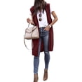 thumbnail image 6 of ZXSXSY Women Solid Color Sleeveless Long Vest Cardigan, 6 of 6