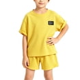 thumbnail image 2 of ITSAME Boys Summer Outfit Sets Crewneck T-Shirt and Shorts 2-Piece Kids Loose Casual Clothes Yellow Size 9-10, 2 of 9